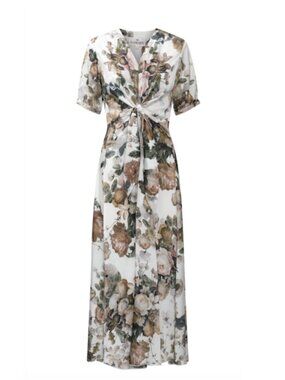 Karmamia Faye Maxi Dress Pale Bouquet Floral Romantic Elegant S
